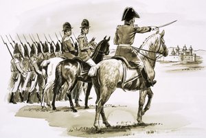 Arthur Wellesley v čele 23. pluku v Mysore