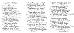 Queen Marys Lament, báseň rukopisem Roberta Burnse, konec 18. století, 1840