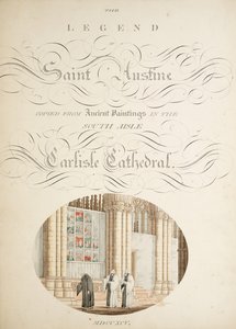 Paní Nová Coll 380, f9r. Starožitnosti katedrálního kostela Saint Mary, Carlisle, kreslil Robert Carlile, 1795 (pero a inkoust a wc na papíře)