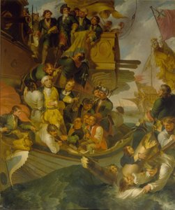 Dobytí admirála Nilse Ehrenskiölda v bitvě u Gangutu, polovina 18. stol. od Robert Carr Porter