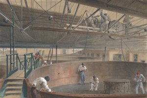 Navíjení kabelu ve velkých nádržích v závodě Telegraph Construction..., 1865, 1865.