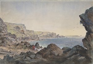Foilhummerum Bay, Valentia, Pohled na moře z bodu, na kterém kabel..., 1865-66.