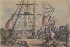 Dostat se ven z jedné z velkých bójí: Paluba Velkého Východu Pohled z..., 1865-66. od Robert Charles Dudley