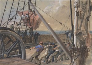 Vypuštění jedné z velkých bójí ke spuštění, 2. srpna 1865, 1865.