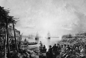 Přistání na Newfoundlandu, ca. 1866.