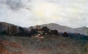 Studie toskánských olivových zahrad (barevná litografie) od Robert Charles Goff