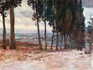 Na staré cestě do Fiesole (barevná litografie) od Robert Charles Goff