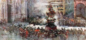"Scoppio del Carro" neboli svátek holubice na Velikonoce (barevná litografie) od Robert Charles Goff