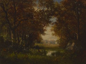 Scéna v lese Fontainebleau