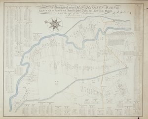 Nová a správná mapa Hackney Marsh, 1745