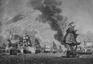 Bridport z LOrient, c1796 od Robert Dodd