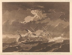 Deska III. "Lady Juliana" s dalšími loděmi v nouzi v noci 16. září, kdy byla flotila rozptýlena. od Robert Dodd
