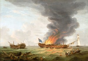Fregaty Quebec a Supervisante na bojovém manévru, 6. října. od Robert Dodd