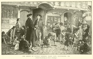 Původ nedělních škol, Hare Lane, Gloucester, 1780