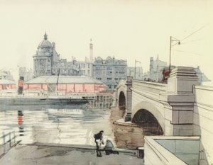 Glasgow: George V Bridge (barevná litografie)