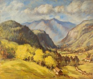 Krajina údolí (olej na palubě)