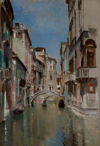 Kanál v Benátkách, čtvrť San Trovaso, ca. 1885. od Robert Frederick Blum