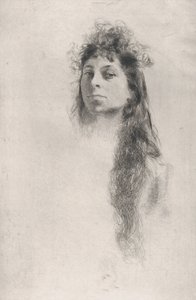 Hlava dívky s dlouhými vlasy, n. d., n. d. od Robert Frederick Blum