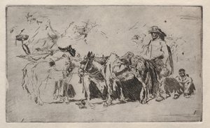 Muži a osli, Řím, 1880. od Robert Frederick Blum