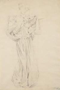 Study for Moods to Music, 1893-95 (grafit se žlutou tužkou na tkaném papíře) od Robert Frederick Blum