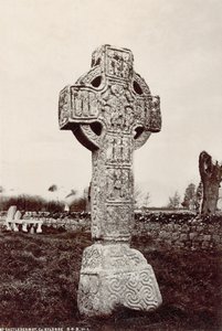 Severní vysoký kříž v Castledermot, Co. Kildare, Irsko (sépiová fotografie) od Robert French