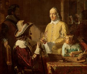 William Harvey (1578-1657) předvedl Karlu I. svou teorii krevního oběhu, 1848