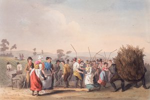 Mlácení řepky, 1. listopadu 1813 od Robert Havell