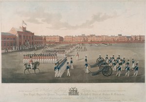 Scéna Honorable Artillery Company, City Road, Finsbury, Islington, Londýn, 1829 od Robert Havell