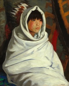 Indická dívka v bílé dece od Robert Henri