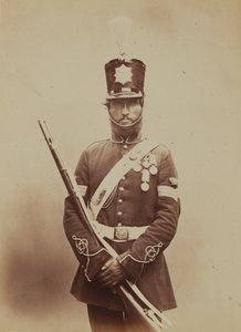 Barevný seržant John Paul, Royal Sappers and Miners, 1856 (sépiová fotografie) od Robert Howlett