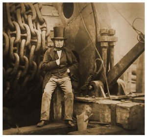 Isambard Kingdom Brunel vypuštěním řetězů SS Great Eastern, 1857