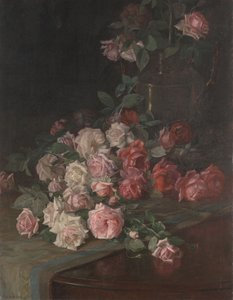 Růže a mahagon, cca 1900 (olej na panelu) od Robert Jenkins Onderdonk