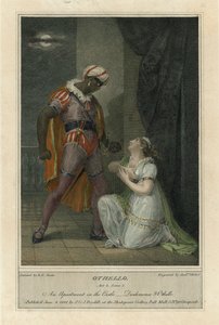 Ilustrace pro Shakespearův Othello, 4. dějství, scéna 2 (barevná rytina)