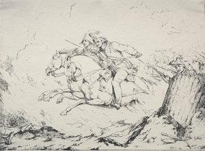 Vzory polyautografie: Cavalry Charge, 1803.