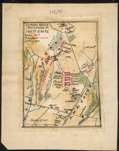 Bitva kavalerie, Gettysburg, Pa. 3. července 15-30 hodin LOC gvhs01.vhs00150 od Robert Knox Sneden