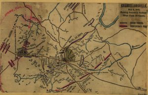 Chancellorsville, 2. května 1863, velký boční pohyb Stonewalla Jacksona LOC gvhs01.vhs00287