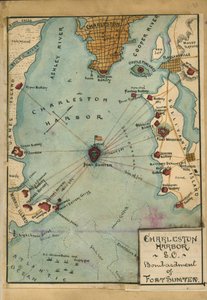 Charleston Harbor S.C. Bombardování pevnosti Fort Sumter. LOC gvhs01.vhs00058