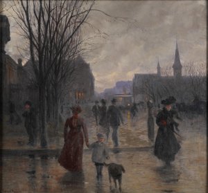 Deštivý večer na Hennepin Avenue, c.1902