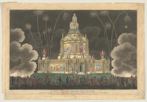 Pohled na Chrám Svornosti postavený v Green Parku na oslavu G..., 9. září 1814.