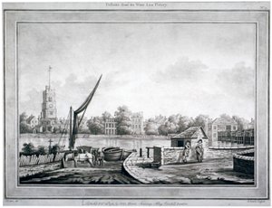 Pohled na Fulham z White Lion Inn, Putney, Londýn, 1783