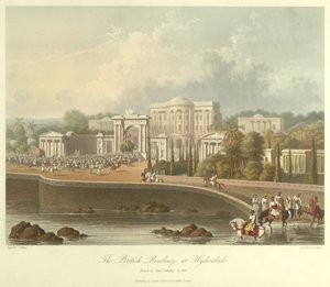 Britská rezidence v Hajdarábádu, nakreslená v roce 1813