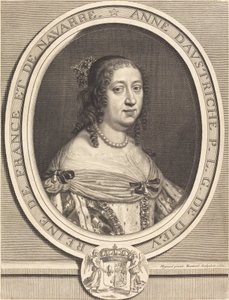 Anny Rakouské, královny Francie a Navarry od Robert Nanteuil after Pierre Mignard I