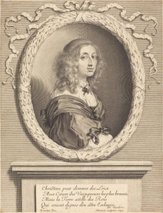 Christina, královna Švédska od Robert Nanteuil after Sébastien Bourdon
