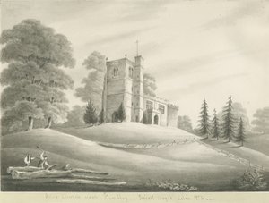 Arley Church: sépiová kresba, 1824 od Robert Noyes