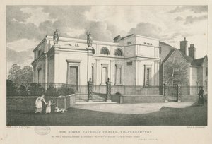 Wolverhampton - The Roman Catholic Chapel: litografie, nd [c 1844] od Robert Noyes