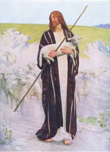 Dobrý pastýř, z knihy The Bible Picture Book vydané Thomasem Nelsonem, kolem roku 1950