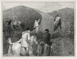 Lovecká scéna (litho) od Robert Polhill Bevan