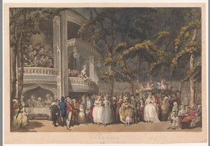 Vauxhall Gardens v Londýně Vauxhall (název na předmětu) od Robert Pollard (I)