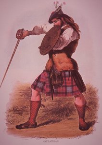 Warrior of the Clan MacLachlan, vyryl L. Dickinson od Robert Ronald (after) McIan