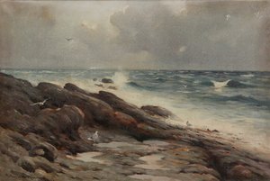 Rocky Coastline (olej na plátně)
